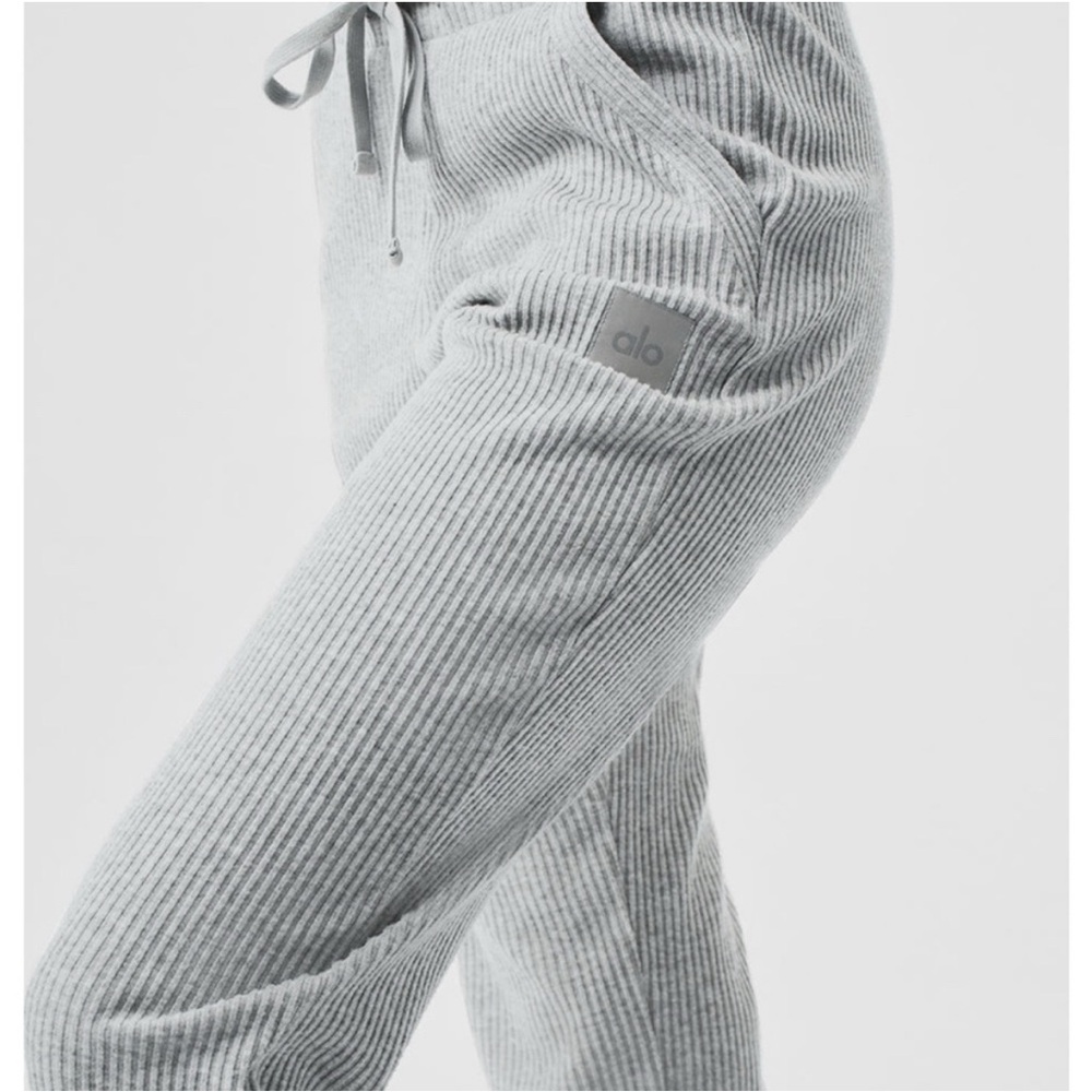 Alo Yoga Muse Hoodie and Sweatpants Set in athletic Heather Gray - Picture 3 of 7